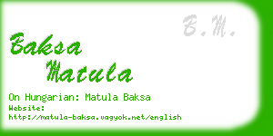 baksa matula business card